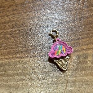Pink Ice Cream Cone Charm